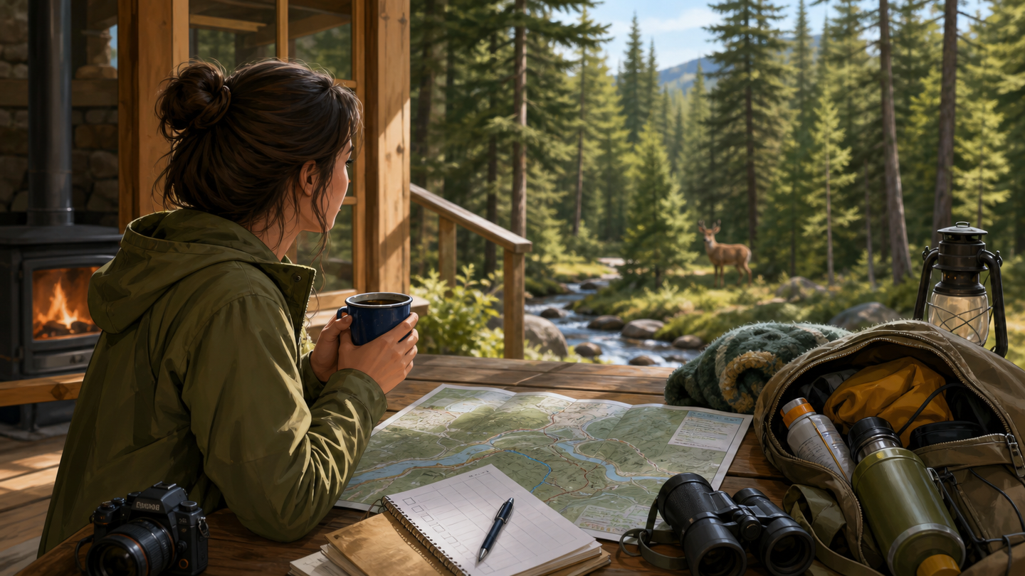 Supporting editorial scene for Your First Cabin and Forest Getaway: What to Expect and How to Plan