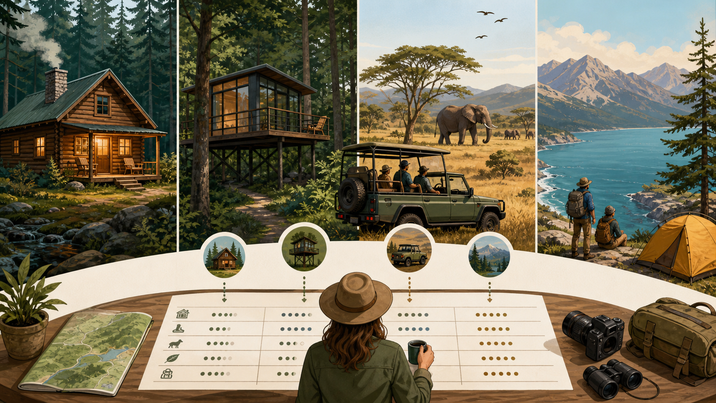 Editorial overview for How to Compare Cabins, Forest Stays, Wildlife Trips, and Nature Getaways