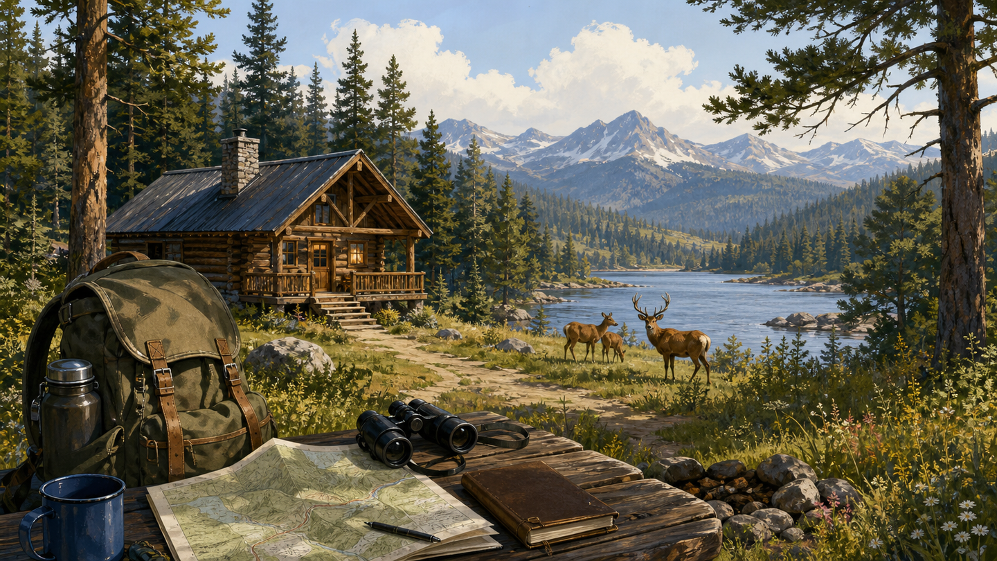 Supporting editorial scene for Planning a Cabin, Forest, and Wildlife Getaway